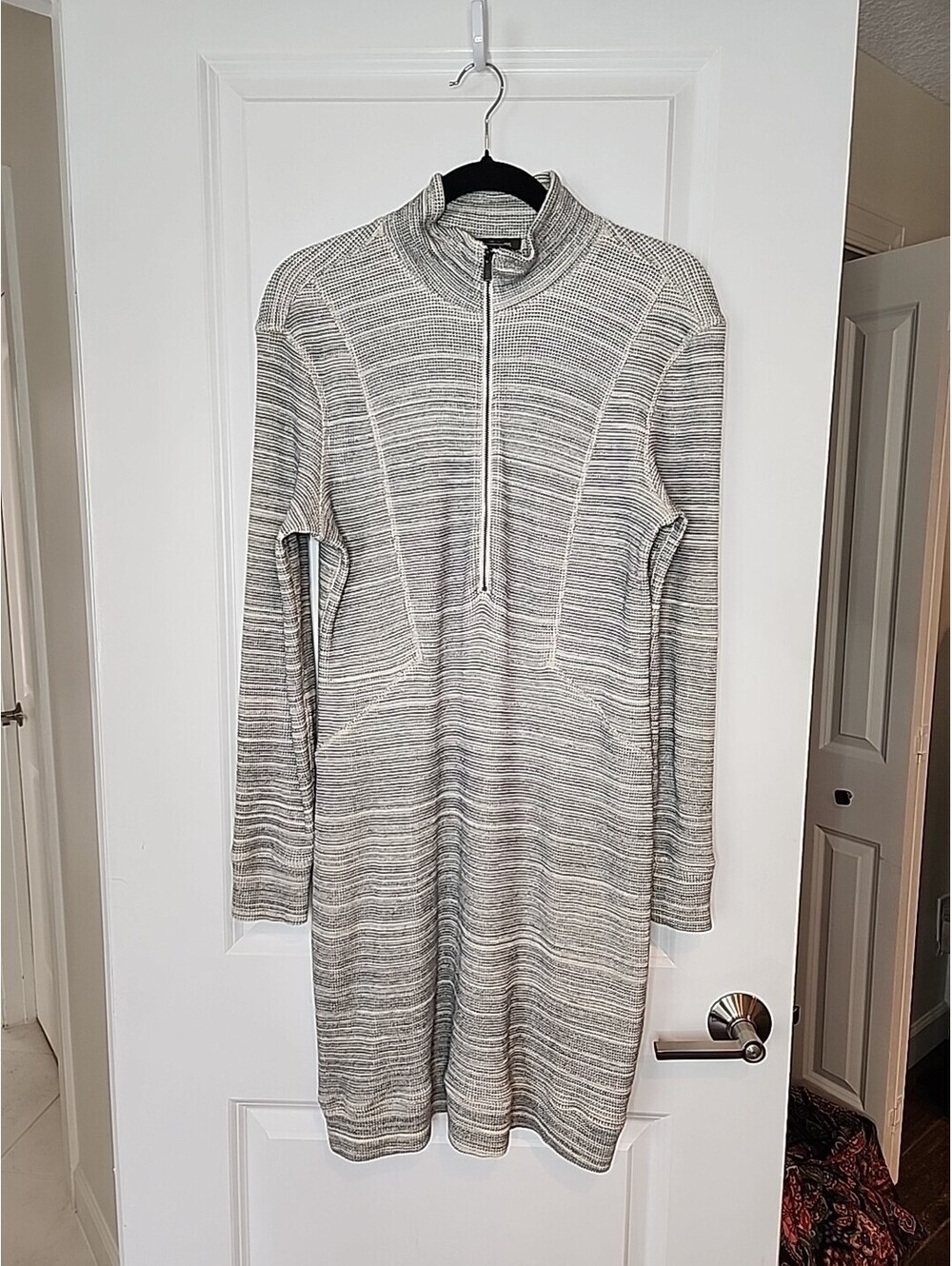 Tommy Bahama Dress Womens Sz M Salt Meadow Waffle Half Zip Heather Gray Boho